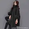 Capa de lã para garota plus size cheinha outono e inverno Novo casaco de cashmere feminino estilo Hepburn elegante xale de alta qualidade casaco de lã