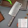 Faca de Açougueiro Martelada Forjada à Mão Faca Afiada Doméstica para Cortar Ossos Faca de Chef Cabo de Madeira Aço Inoxidável Faca de Cozinha Fabricante Yangjiang