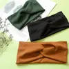 Faixa de Cabeça Cruzada Estilo Coreano Outono e Inverno, Versão Larga Simples de Tricô para Mulheres, Para Lavar o Rosto, Faixa de Cabeça Esportiva, Acessório de Cabeça Venda Direta de Fábrica