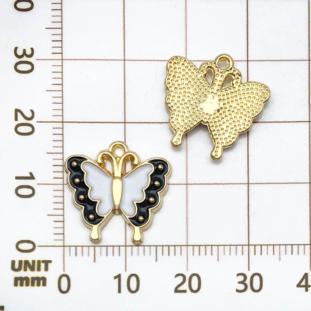 19096-XP-黑白双色滴油昆虫蝴蝶翅膀17x18mm-1