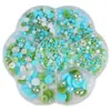 Conjunto de Caixa de Flores de Ameixa Pérola Artificial Semicírculo Ab Colorido Patch para Unha de Base Plana Cor Mista Acessórios de Joia Capa de Celular DIY