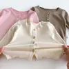 Cárdigan de Punto para Bebés y Niñas, Estilo Nuevo para Primavera y Otoño, Ropa Exterior para Bebés Niñas, Estilo Coreano, Abierto con Botones, Tops de Otoño para Salir