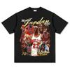 Playera de manga corta con estampado de leyenda Air retro de alta calle transfronteriza, cuello redondo lavado, escote pequeño, holgada, pesada, de manga larga ins