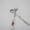 Cuchara de café con mango de cerámica creativa, tenedor de fruta, cuchillo y tenedor para pastel de luna, venta al por mayor directa de fábrica