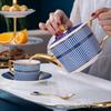 Juego de Té Británico Taza de Café de Alta Gama Moderna Occidental Taza de Té Negro para Té de la Tarde Lujo Accesible Hogar Cerámica Francés Té de la Tarde