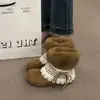 Botas de Neve Peludas para Mulheres 2025 Inverno Novo Estilo Forradas com Lã Quentes com Cadarço Amarrar Solado Grosso Moda Botas Curtas Quentes