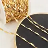 Producto Semi-Terminado para Collar de Joyería DIY Cadena de Cobre Dorada de 18K Zirconio Cadena Hecha a Mano Cadena para Ropa Galvanizada Material
