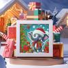 Pintura de Diamantes Navideña Transfronteriza para Niños, Arte de Puntos de Diamantes DIY con Marco, Pintura de Pegatinas de Diamantes Completos 5D, Regalo, Oferta Especial de Navidad