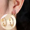 Pendientes de Aro Clásicos Simples con Circonita Incrustada Venta Caliente Versátiles para Ir al Trabajo, Citas, Uso Diario Lujo Ligero Pendientes con Sensación de Alta Gama