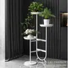 Suporte de Flores Decorativo Moderno de Luxo Leve para Sala de Estar Interna Varanda Simples Dália Verde Suporte de Flores de Chão Multicamadas Rack de Armazenamento de Ferro