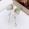Pendientes Largos con Borla de Flor de Zirconia con un Toque de Lujo Ligero y de Alta Gama, Pendientes de Artesanía Pesada Estilo Bosque, Modernos y de Diseño Único