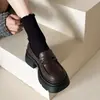 Populares zapatos de cuero para mujer con suela gruesa, nueva colección otoño 2026, mocasines versátiles de estilo retro británico, zapatos Mary Jane para mujer