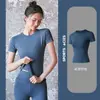 Top deportivo de moda para mujer, corte ajustado, camiseta de manga corta para gimnasio, running, yoga y uso casual