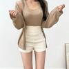 Shorts Brancos para Mulheres 2025 Novo Cintura Alta Modelador Justo Sexy Elástico Versátil Três Pontos Casual Hot Pants Outono