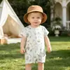 Mameluco de Bebé Verano Estilo Delgado para Recién Nacidos de Modal con Mangas Cortas Ropa de Verano para Niños Pequeños Ropa de Bebé