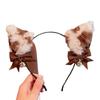 Faixa de cabelo de orelha de gato de pelúcia, cartão engraçado de gato fofo, faixa de cabeça cos peludo, 2025, novos acessórios macios para cabelo de menina, inverno