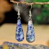 Aretes Colgantes de Piedra Natural Amor Gota de Agua Cruz para Mujer Aretes con Punto Azul Joyería Temperamento Pendientes Transfronterizos Regalos Venta al por Mayor