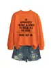 Código europeu comércio exterior desejo europeu e americano moda gola redonda suéter feminino TÃO APARENTEMENTE EU sou plus size solto lazer