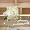 Bolsa Nueva con Cordón Textura de Nicho Hombro Único Cruzada Temperamento Bolso Cubo Moda Retro Francesa Tendencia Bolso para Mujer