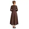 2026 Amazon Nueva Ropa Femenina Transfronteriza Europea y Americana Vestido Elegante Cuello Redondo Manga Larga Versátil Vestido de Lunares