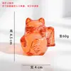 Gato de la Suerte de Dibujos Animados de Vidrio de Zibo Animal Lindo Adorno Decorativo para Coche y Escritorio Regalo Suministro Transfronterizo