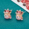 Pendientes navideños de nicho lindos pendientes de resina para perforación de oreja nuevos pendientes pequeños simples elegantes de moda para mujeres