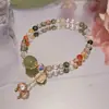Nuevo Color Pulsera de Cristal para el Cabello para Mujer Original Nicho de Alta Gama Pulsera Versátil Jade Hetian Cuentas de la Suerte Pulsera Vintage Estilo Nacional