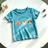 Camiseta de Manga Corta de Verano 2026 para Niñas de Amazon, Camiseta Básica de Media Manga de Seda Helada para Niños, Top Elegante para Bebé