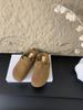 Zapatillas de Media Caña Baotou para Ropa de Exterior de Mujer Otoño e Invierno 2025 Nuevos Zapatos con Suela Gruesa Estilo Retro Francés Forrados de Lana