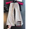 Pantalones de color block texturizados estilo americano para hombre, pantalones deportivos ligeros y transpirables de verano, pantalones casuales de corte recto cleanfit