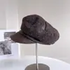 Chapéu Octogonal de Lã Mesclada com Aba de Couro para Mulheres no Inverno, Chapéu Newsboy Elegante e Versátil Que Realça o Rosto, Moderno
