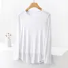 Camiseta Base de Manga Larga Acanalada Talla Grande para Mujeres de Talla Grande, Nuevo Estilo Otoño 2023, Camiseta Delgada Suelta para Primavera y Otoño para Usar en Capas o Sola