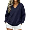 Ropa de mujer transfronteriza europea y americana, nuevo suéter de moda de otoño, manga larga, casual, adelgazante, holgado, cómodo, top con cuello en V
