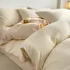 Conjunto de Roupa de Cama Jacquard de Luxo Leve em Gaze de Três Camadas 100% Algodão Quatro Peças, Capa de Edredom de Algodão Puro de Alta Qualidade, Lençol Confortável para Dormir, Roupa de Cama de Alta Qualidade