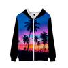 Sudadera con cremallera de árbol de palma en primavera y otoño, holgada, casual, versátil, chaqueta cárdigan, estilo casual estampado