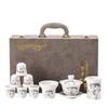 Juego de té de cerámica, juego de té blanco de porcelana ru de 10 piezas, juego de té mate para oficina en casa, regalos de empresa, juego de té de kung fu