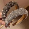 Faixa de Cabeça Europeia e Americana Transfronteiriça Nova Indústria Pesada Cabeça Cheia de Diamantes Crânio Alto Elegante Simples Strass Meninas Strass Cheio de Diamantes Larga