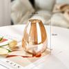 Nuevo Jarrón de Vidrio Pequeño Transparente Lujo Ligero Sala de Estar Hotel Arreglo Floral Rosa Lirio Flor Adornos Florales Decorativos