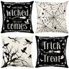 Funda de Almohada de Halloween al Por Mayor de Amazon Transfronteriza Popular Temu Lino Felpa Cuadrada Funda de Almohada Funda de Almohada Cómoda