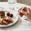 Tenedor de Acero Inoxidable con Exquisito Patrón de Espiga y Textura Creativa de Martillo, Tenedor Espeso para Postres, Horneado y Postres