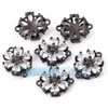 Accesorios para joyería DIY conector de flor microincrustada de circón bañado en oro platino oro rosa
