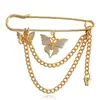 Joyería Transfronteriza Europea y Americana, Cadena Retro Personalizada, Broche de Alta Gama, Decoración Metálica de Moda Callejera, Pin de Solapa Hip-Hop para Traje