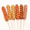 Modelo de salchicha grande, modelo de salchicha de almidón, brochetas de salchicha fritas, salchicha a la parrilla realista, salchicha de carne grande, soporte para exhibición de alimentos