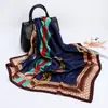 Pañuelo de Seda Estampado Cachemir Paisley Europeo y Americano 88cm para Mujer, Pañuelo Cuadrado de Satén de Seda Artificial, Pañuelo para la Cabeza, Venta al por Mayor Transfronteriza