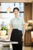 Ropa de trabajo de camarero de hotel, manga corta, para hombres y mujeres, para casa de té china, olla caliente, restaurante, casa de té, vestíbulo, camarero, estilo primavera y verano