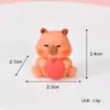 Estatueta Fofa de Capivara Boneca de Resina Desenho Animado Criativo Acessórios DIY com Cola de Creme Decoração Miniatura de Mesa