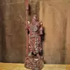 Adornos de Estatua de Buda Guan Gong Tallada en Ébano Cuchillo de Talla de Madera Maciza Cuchillo de Pie Estatua del Dios Militar de la Riqueza Oficina Hogar Sala de Estar Apertura de Tienda