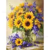 Pintura de Diamantes DIY Flor Pintada a Mano Girasol Diamantes Redondos Diamantes Completos Venta Caliente Transfronteriza Pintura Decorativa de Interior Fabricante Mayorista