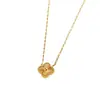 Conjunto de Joias de Aço Inoxidável Banhado a Ouro 18K, Trevo de Quatro Folhas, Colar, Pulseira e Brincos, Venda Quente Transfronteiriça, Atacado Direto da Fábrica