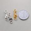S925 Plata Tailandesa Anillo Doble Hebilla Cola de Pez Semiterminado Chapado en Oro Conector de Pulsera Accesorios de Material de Cuerda Manual S0702